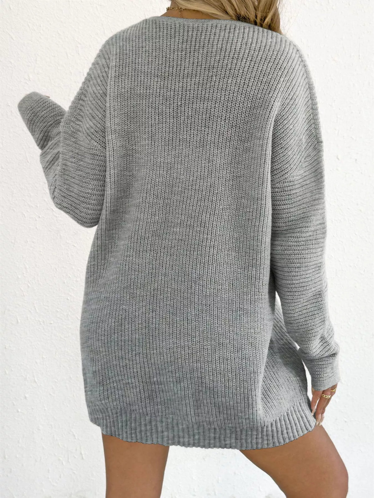 Women's Bow Ribbed Knit Sweater Dress