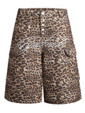 Men's Leopard Print Cargo Capris - Leopard