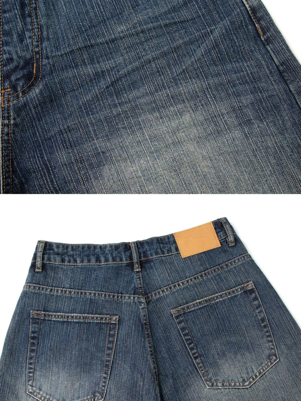 Men's Blue Men's Wide Leg Denim Shorts - Blue