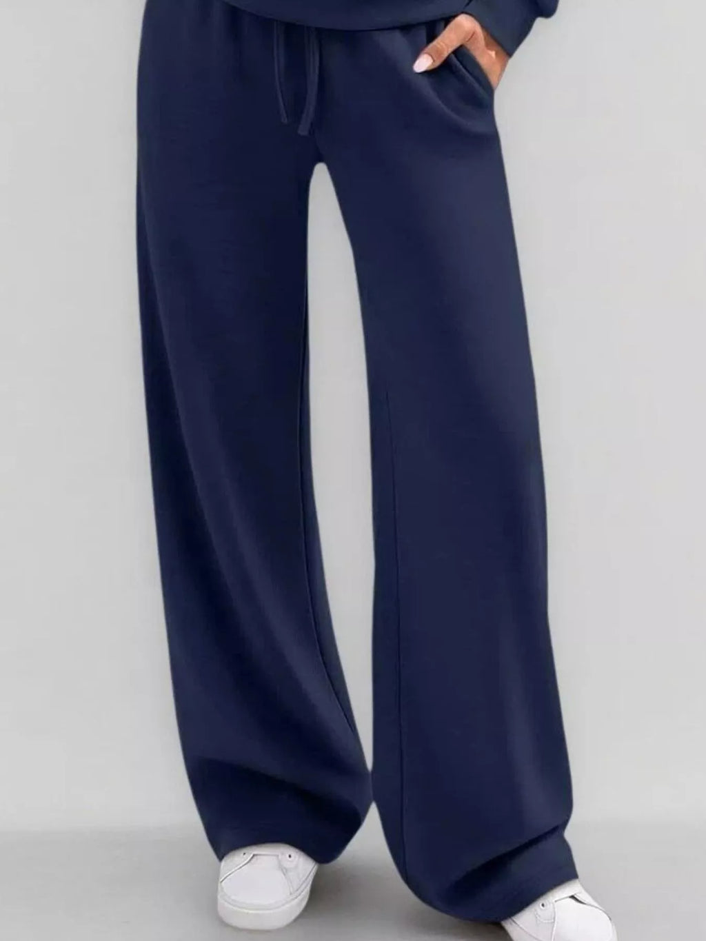 Women's Button Detail Dropped Shoulder Top and Pants Set