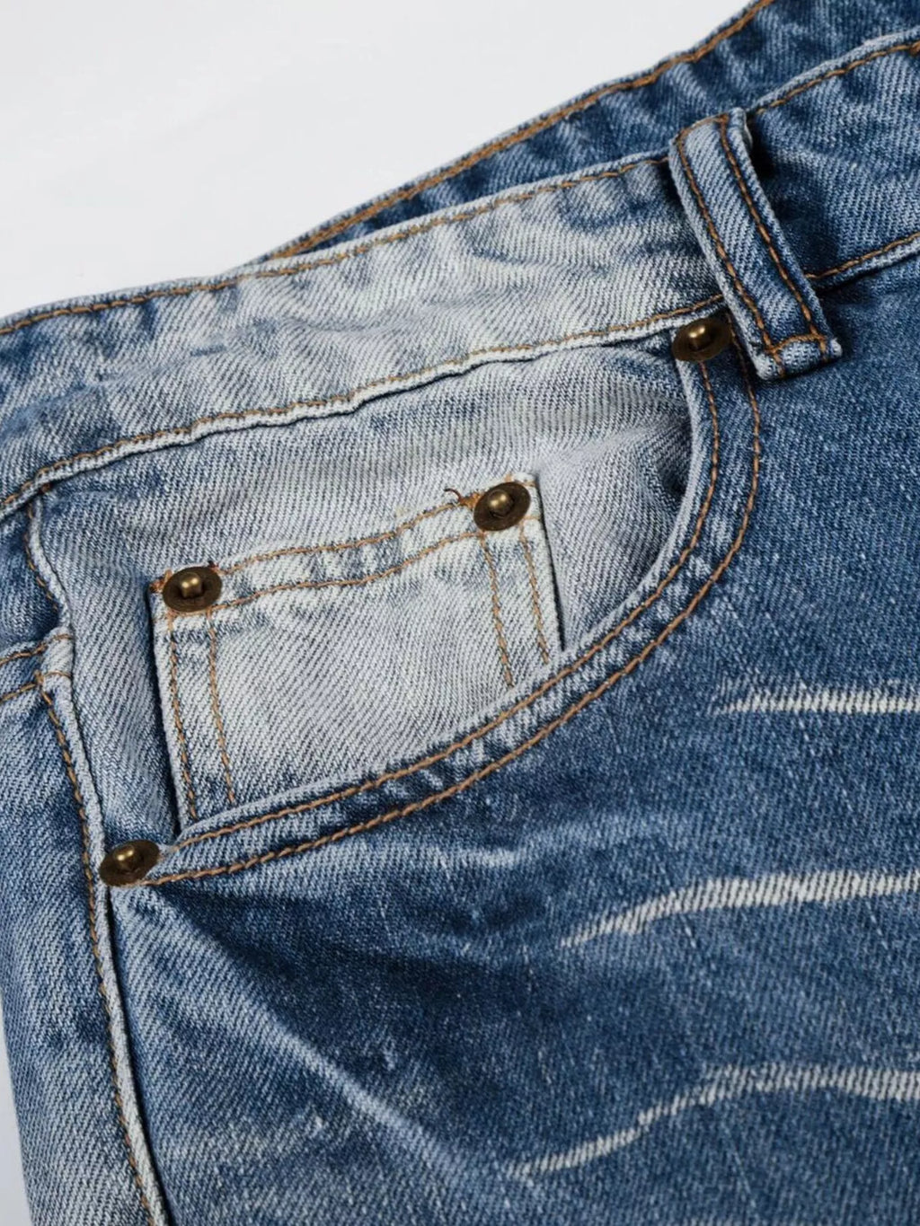 Men's Blue Men's Washed Wide-Leg Jeans, Plus Size - Blue