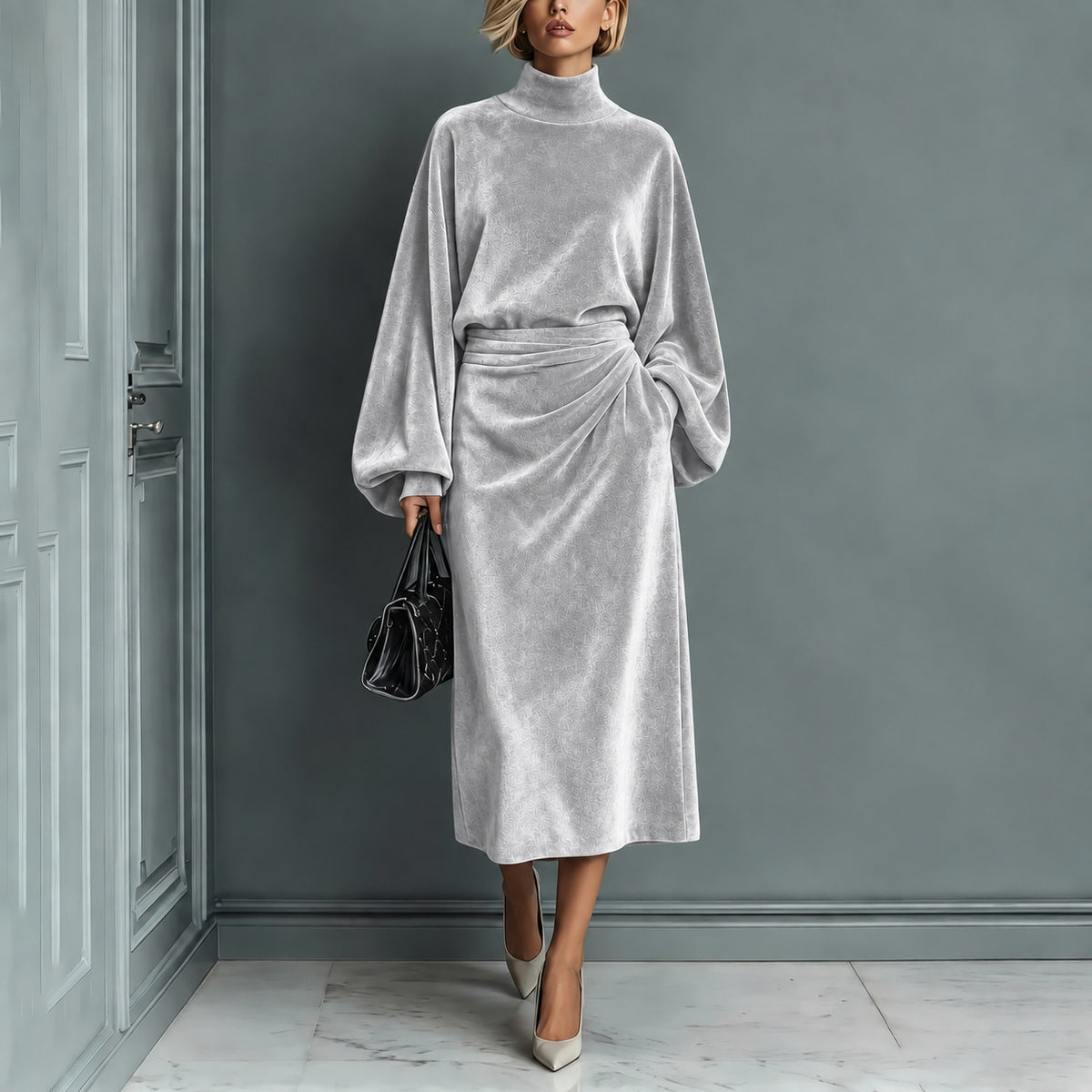 Women's Turtleneck Long-sleeve Dress