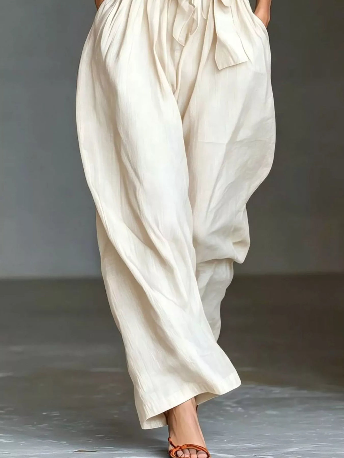 Women's Halter Neck Wide-Leg Jumpsuit with Waist-Tie Detail