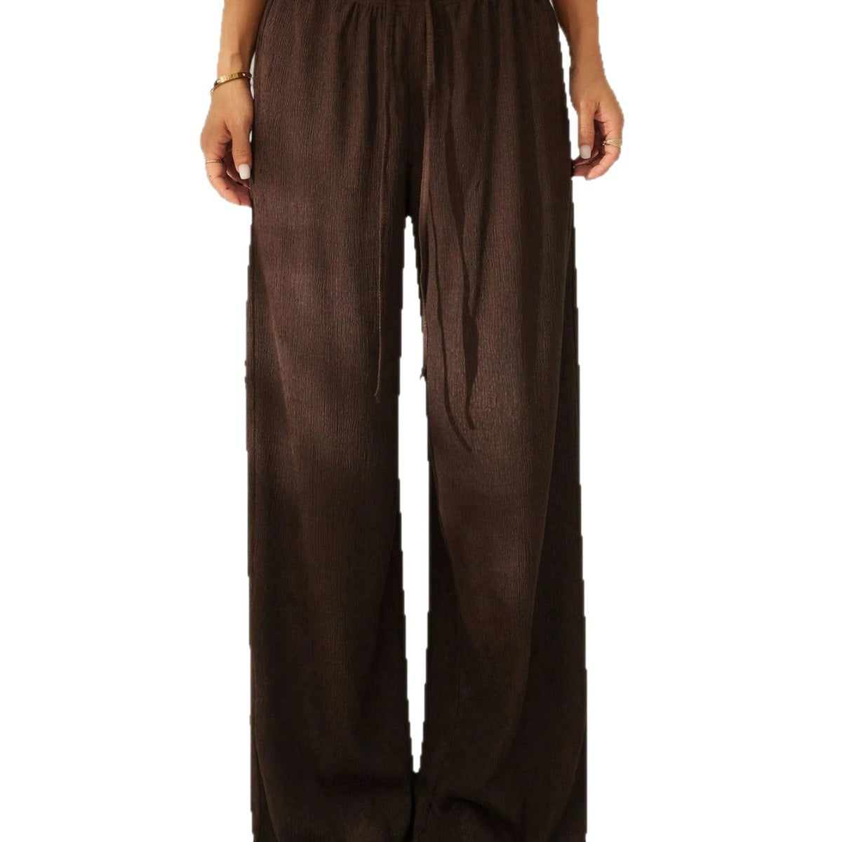 Women's Casual Relaxed-fit Lace-up Trousers