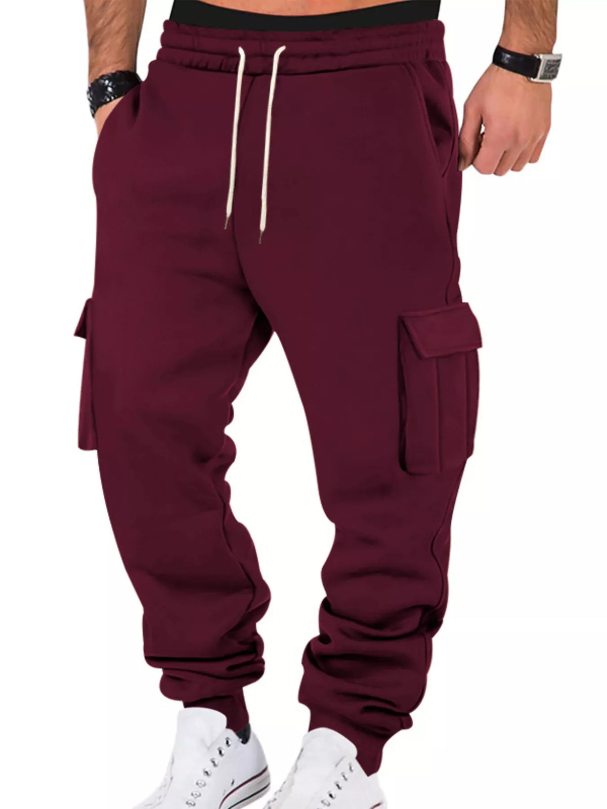 Men's Full Size Casual Joggers with Multi-Pocket Plus Size