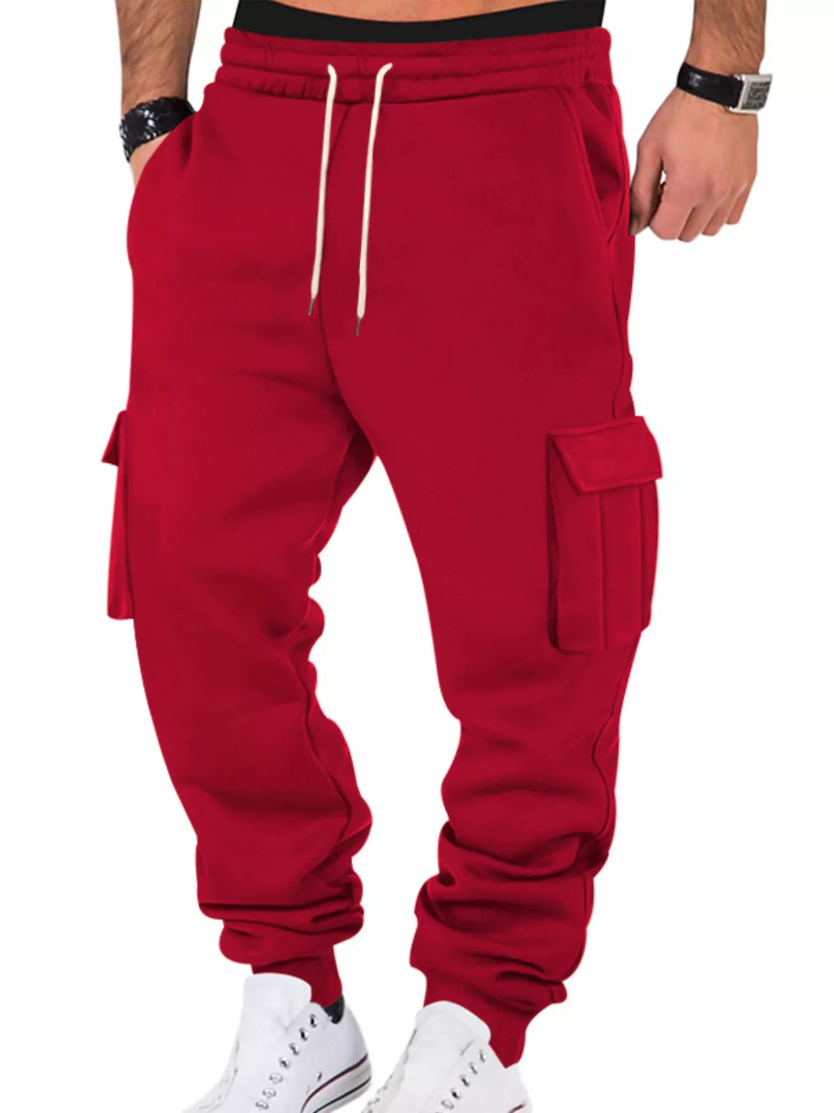 Men's Full Size Casual Joggers with Multi-Pocket Plus Size
