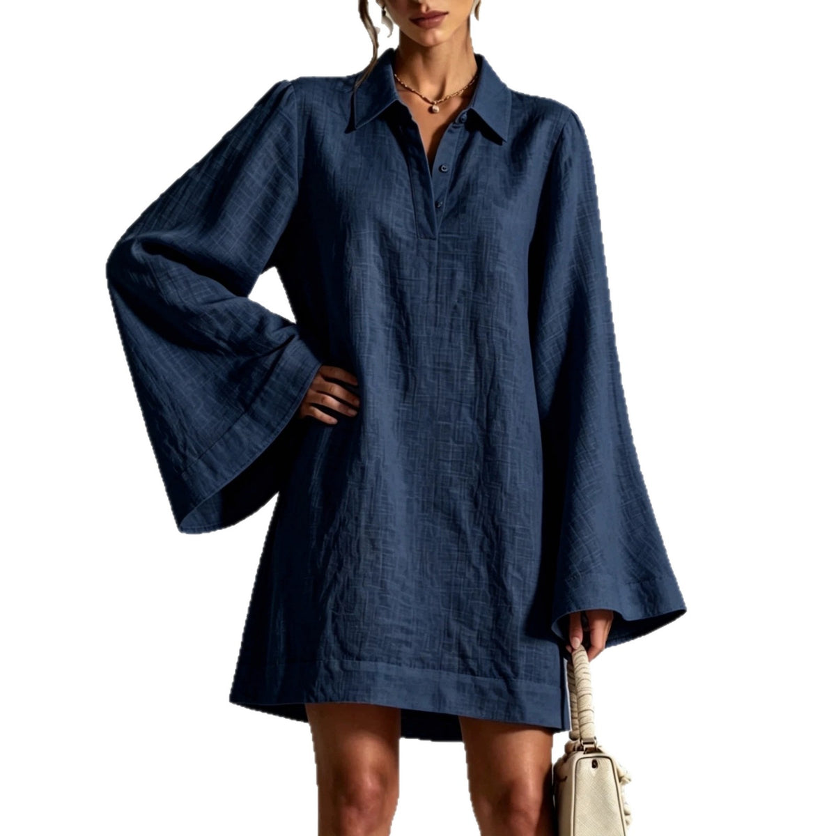 Autumn New Arrival Elegant Slimming Dress With A Lapel Collar For Women