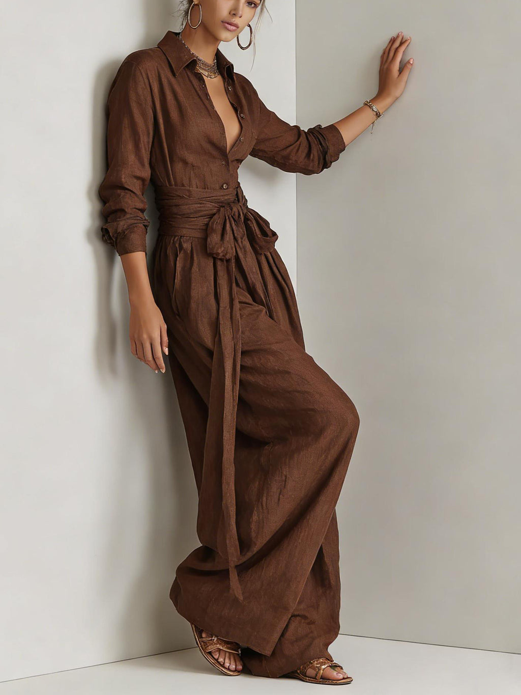 Women's 2026 Spring Summer Solid Color High Waist Short Sleeved Long Pants Fashion Casual Loose Trendy Casual Suit