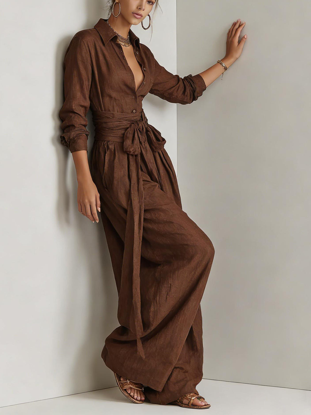 Women's 2026 Spring Summer Solid Color High Waist Short Sleeved Long Pants Fashion Casual Loose Trendy Casual Suit
