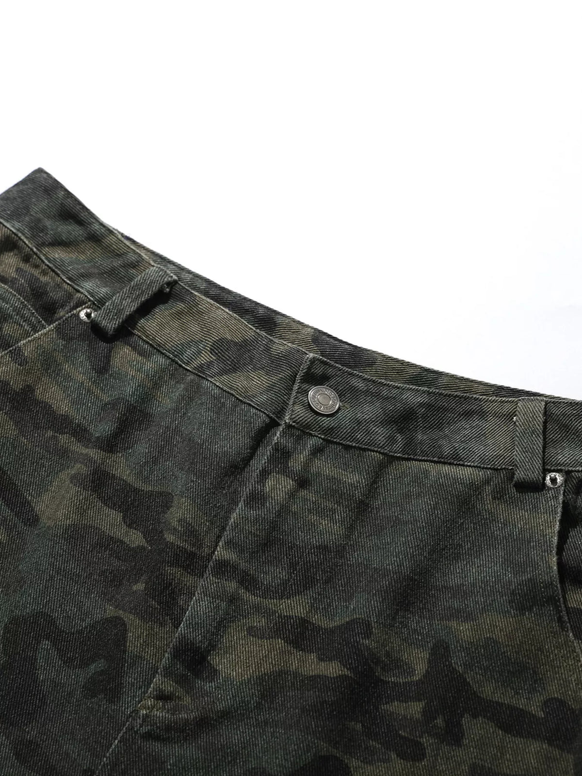 Men's Green Camouflage Men's Camouflage Cargo Capris - Green Camouflage