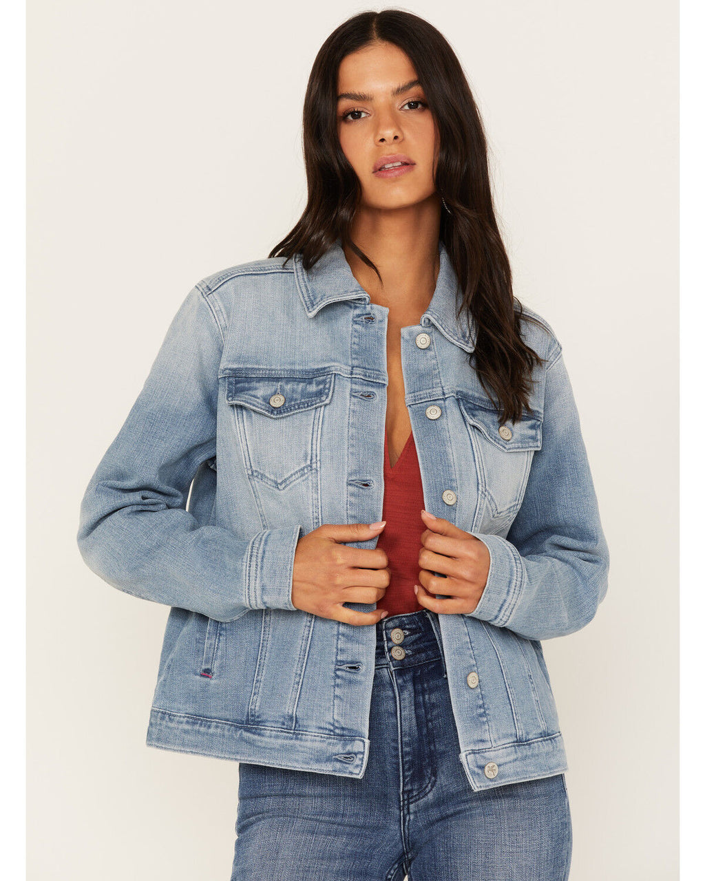 Women's Light blue Classic Light Wash Relaxed Denim Jacket - Light blue