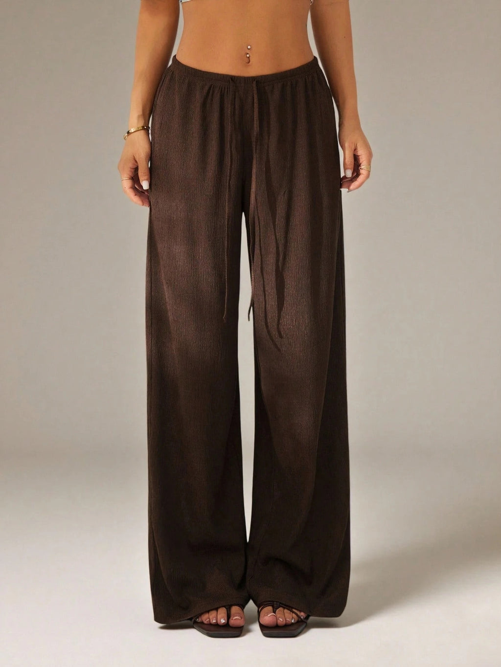 Women's Casual Relaxed-fit Lace-up Trousers