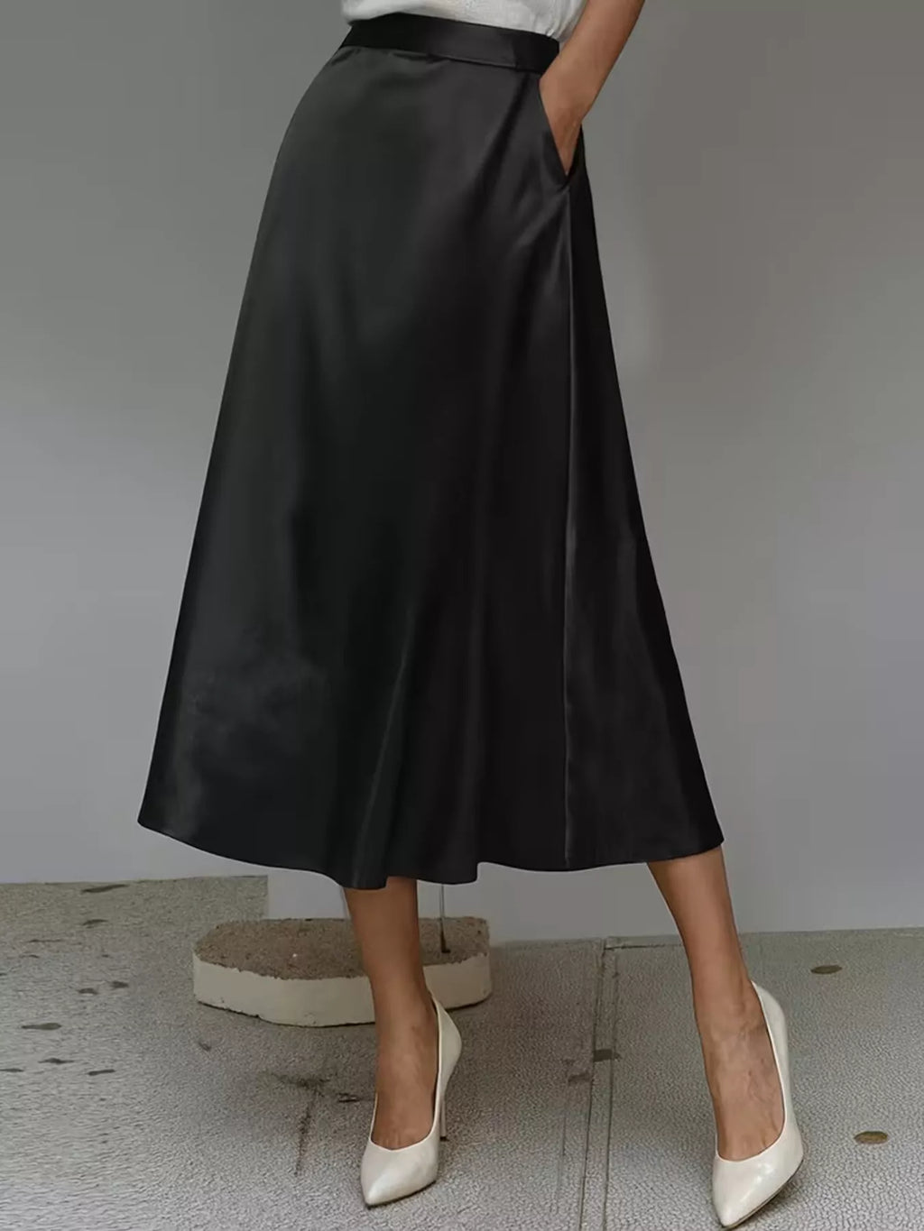 Women's Satin Midi Skirt