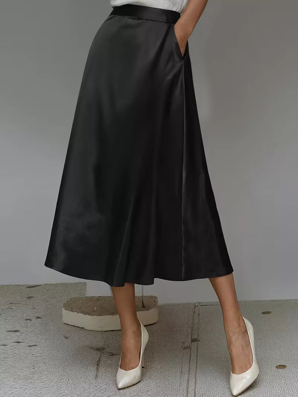 Women's Satin Midi Skirt