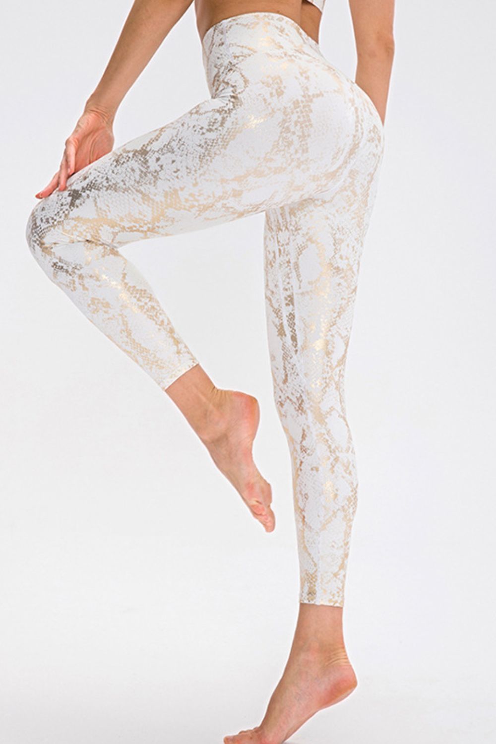 Women's Animal Print Slim Fit Wide Waistband Long Sports Pants