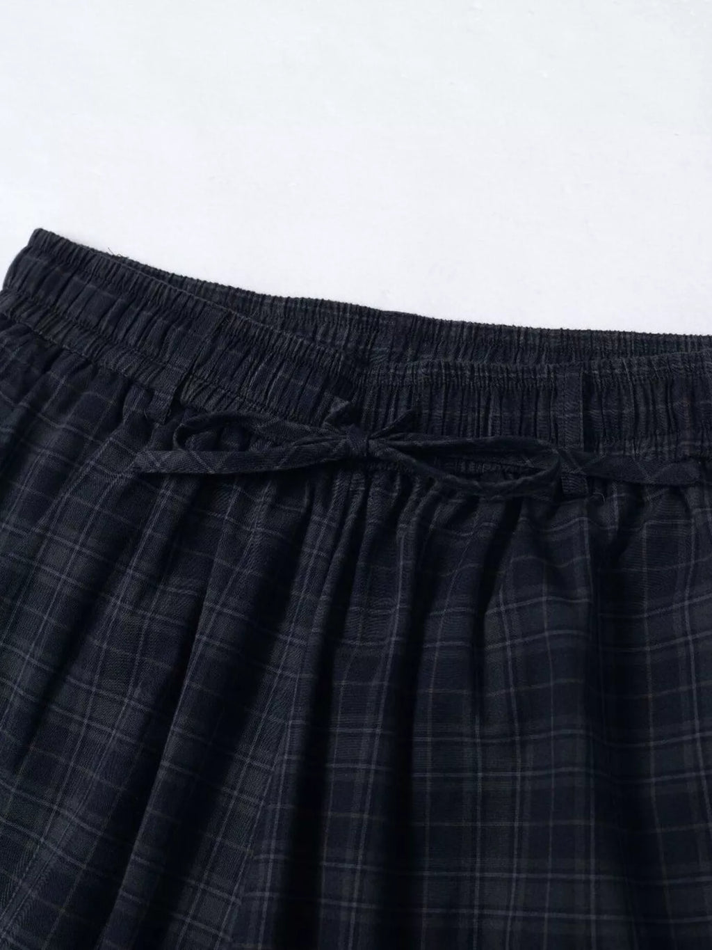 Men's Black Forest Men's Plaid Wide-Leg Drawstring Shorts - Black Forest