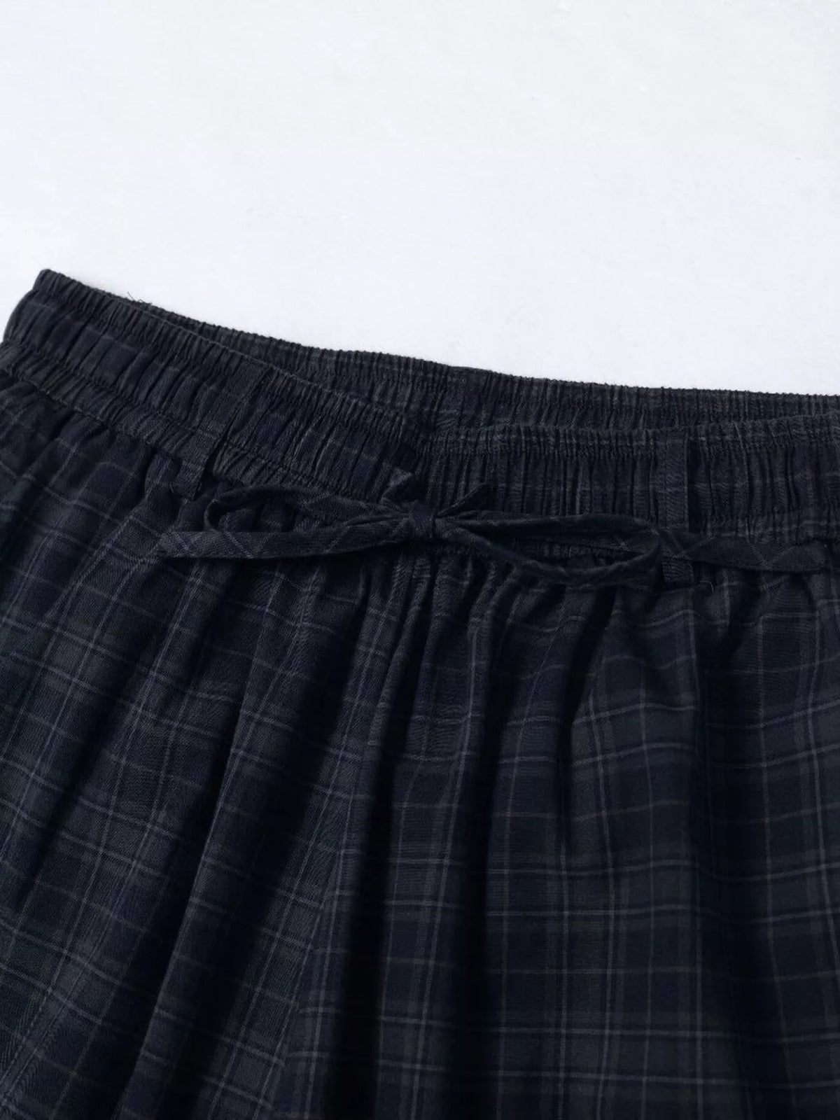 Men's Black Forest Men's Plaid Wide-Leg Drawstring Shorts - Black Forest