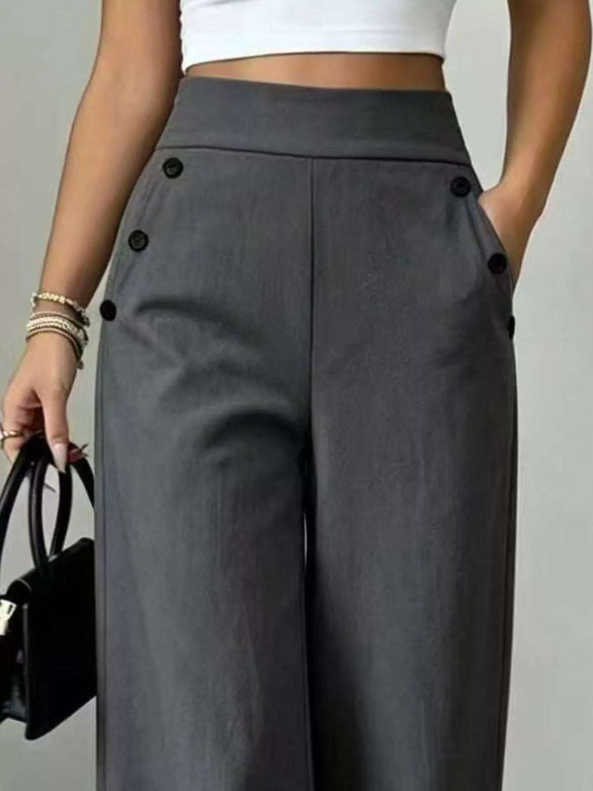 Women's High-Waisted Wide-Leg Pants