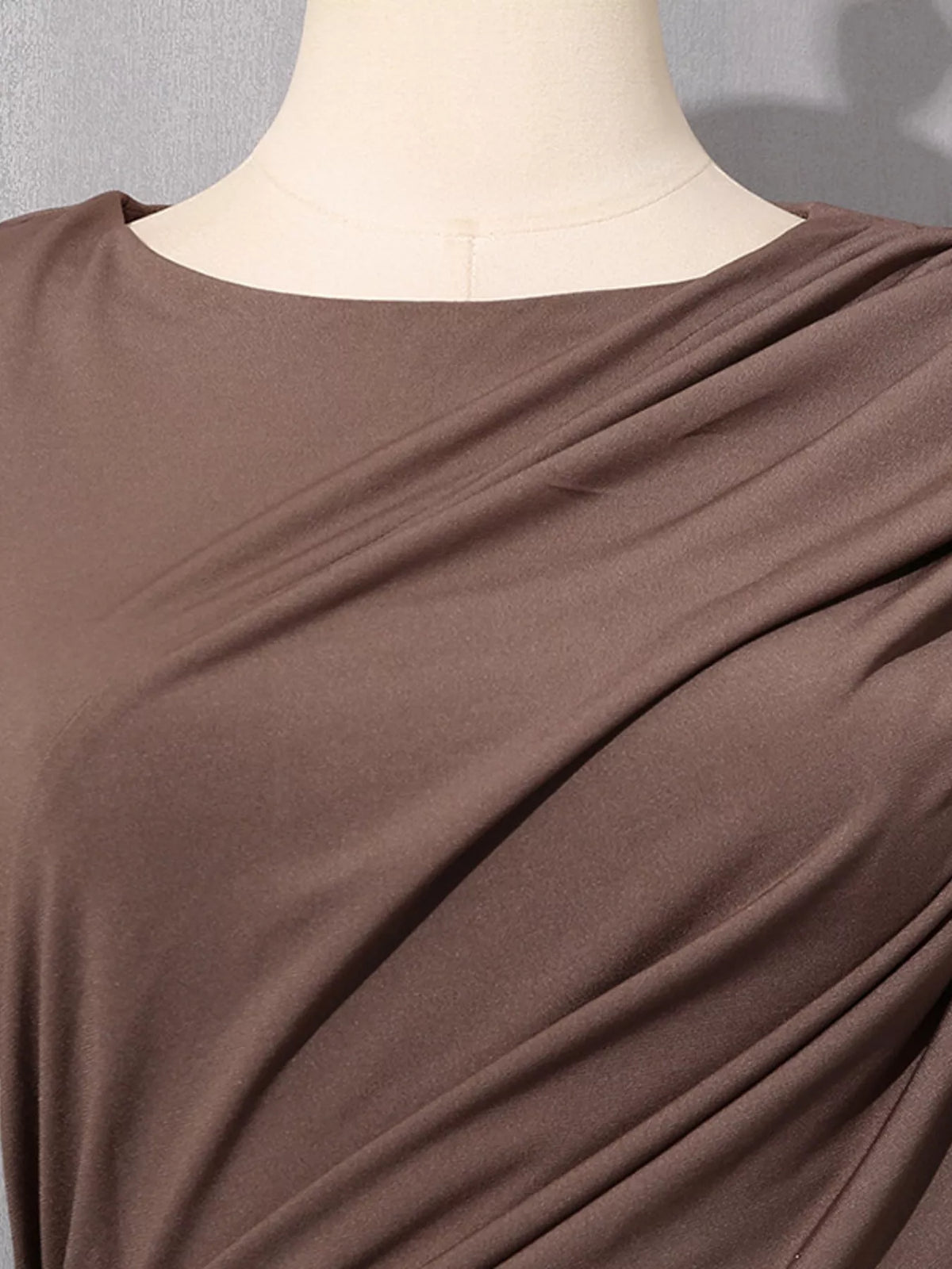 Women's Brown Ruched Long-Sleeve Maxi Dress with Cutout Detail - Brown