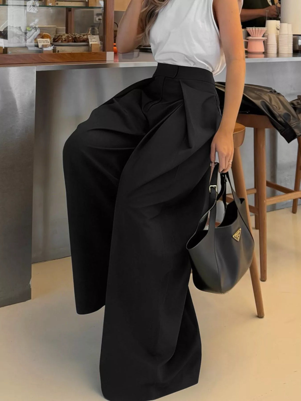 Women's High-Waisted Wide-Leg Pants