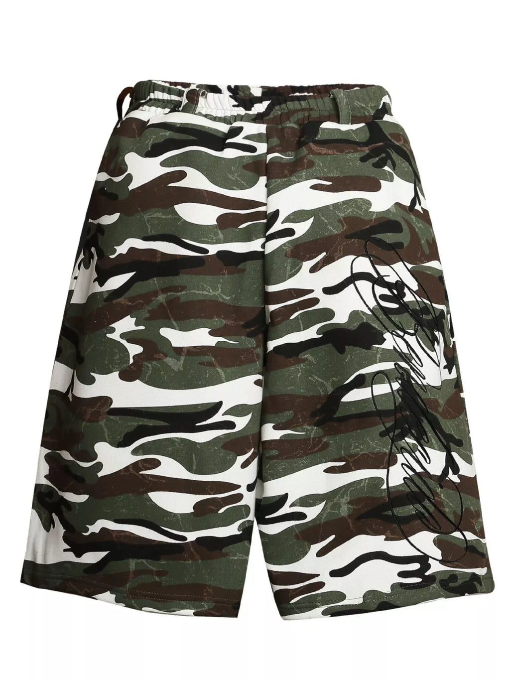 Men's Camouflage Print Capris - White