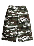 Men's Camouflage Print Capris - White