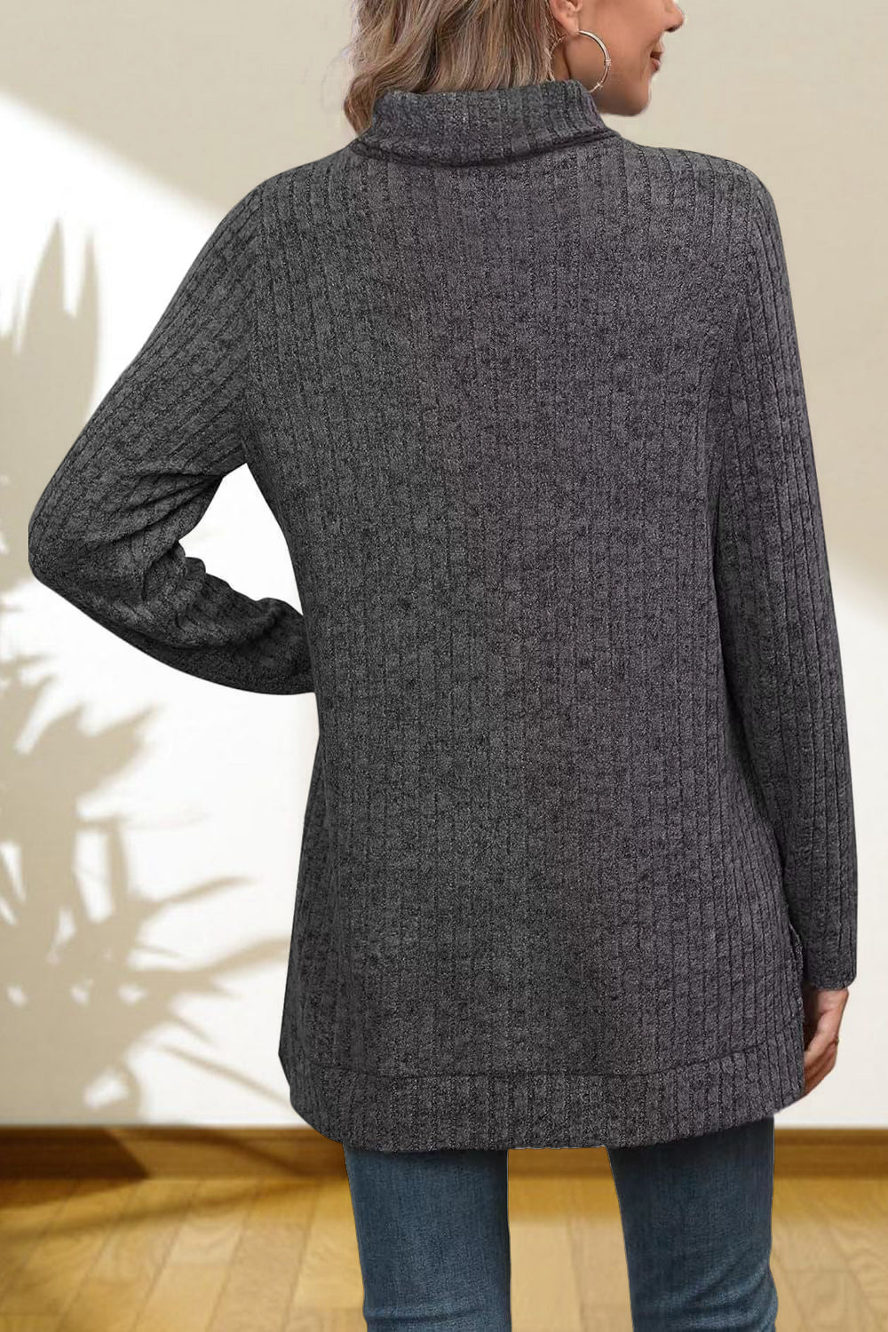 Women's Turtleneck High Low Top