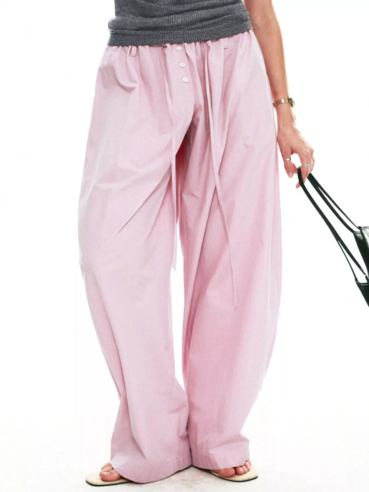 Women's Drawstring Wide-Leg Pants