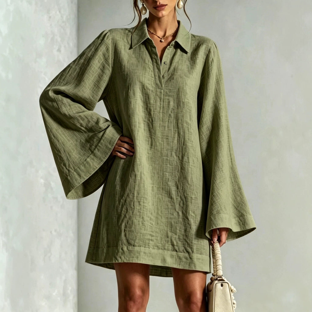 Autumn New Arrival Elegant Slimming Dress With A Lapel Collar For Women