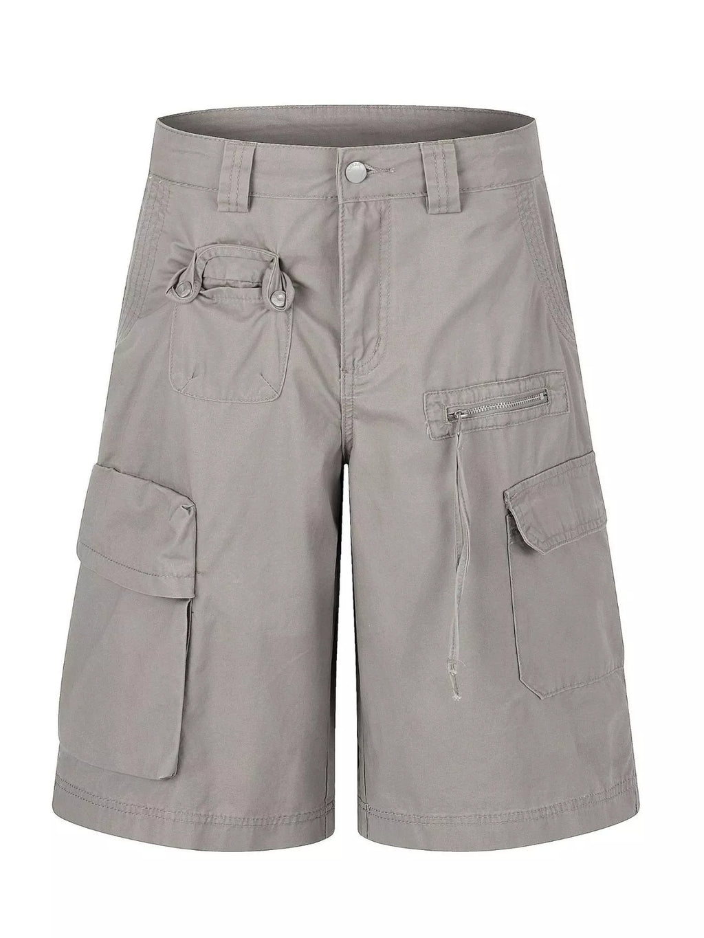 Men's Grey Men's Cargo Shorts with Multiple Pockets - Grey