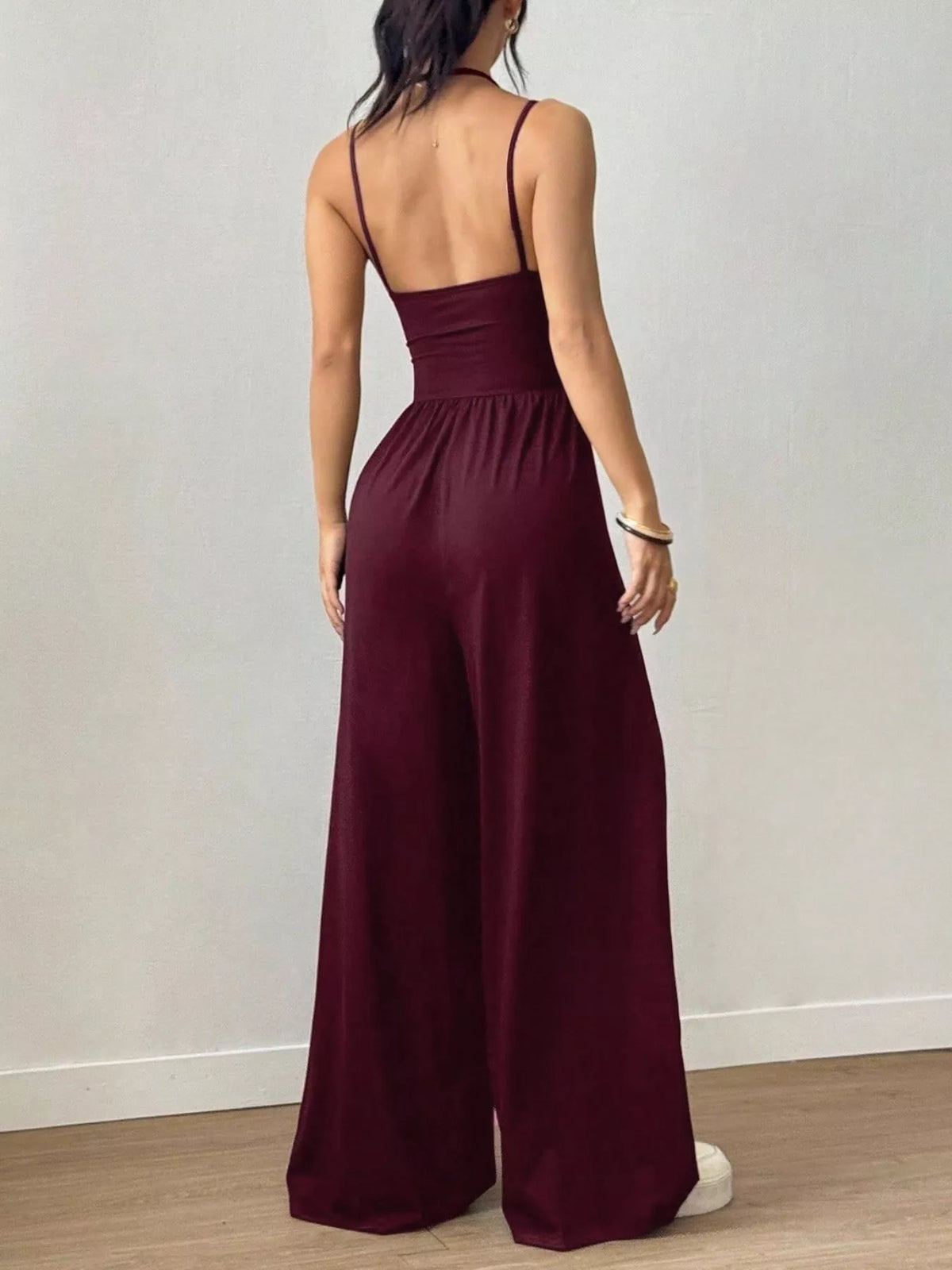 Women's Spaghetti Strap Wide Leg Jumpsuit