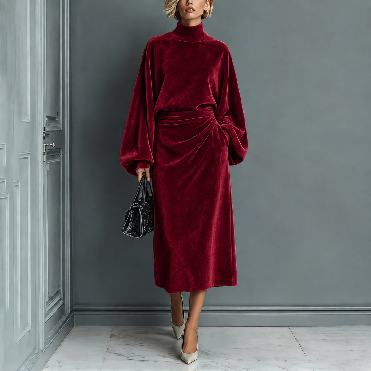 Women's Turtleneck Long-sleeve Dress