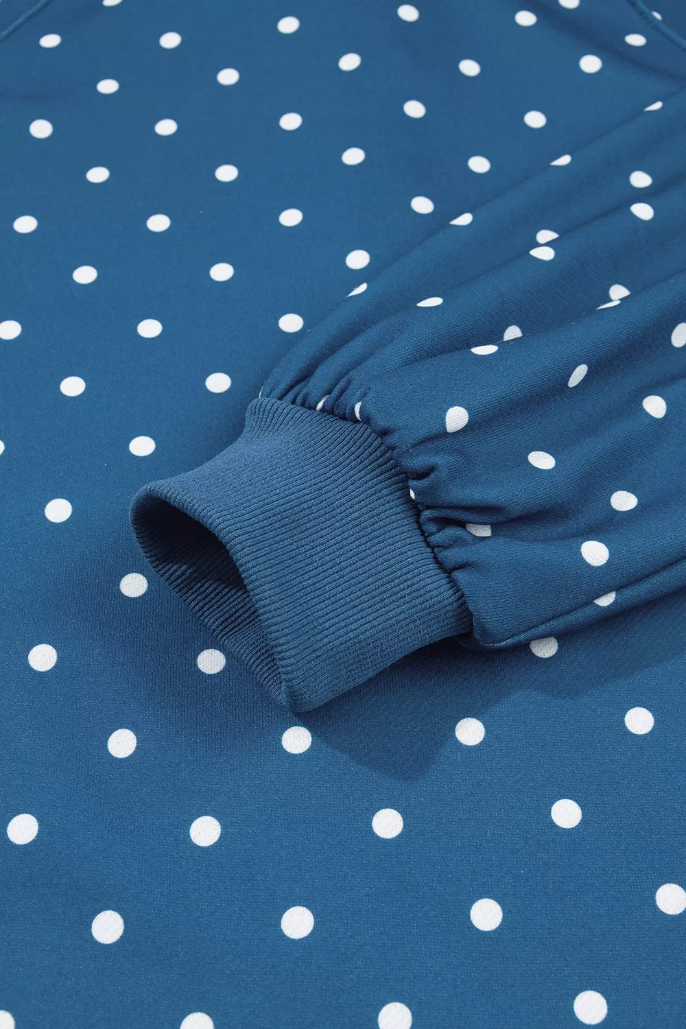 Women's Dusty Blue Polka Dot Snap-Button Sweatshirt - Dusty Blue