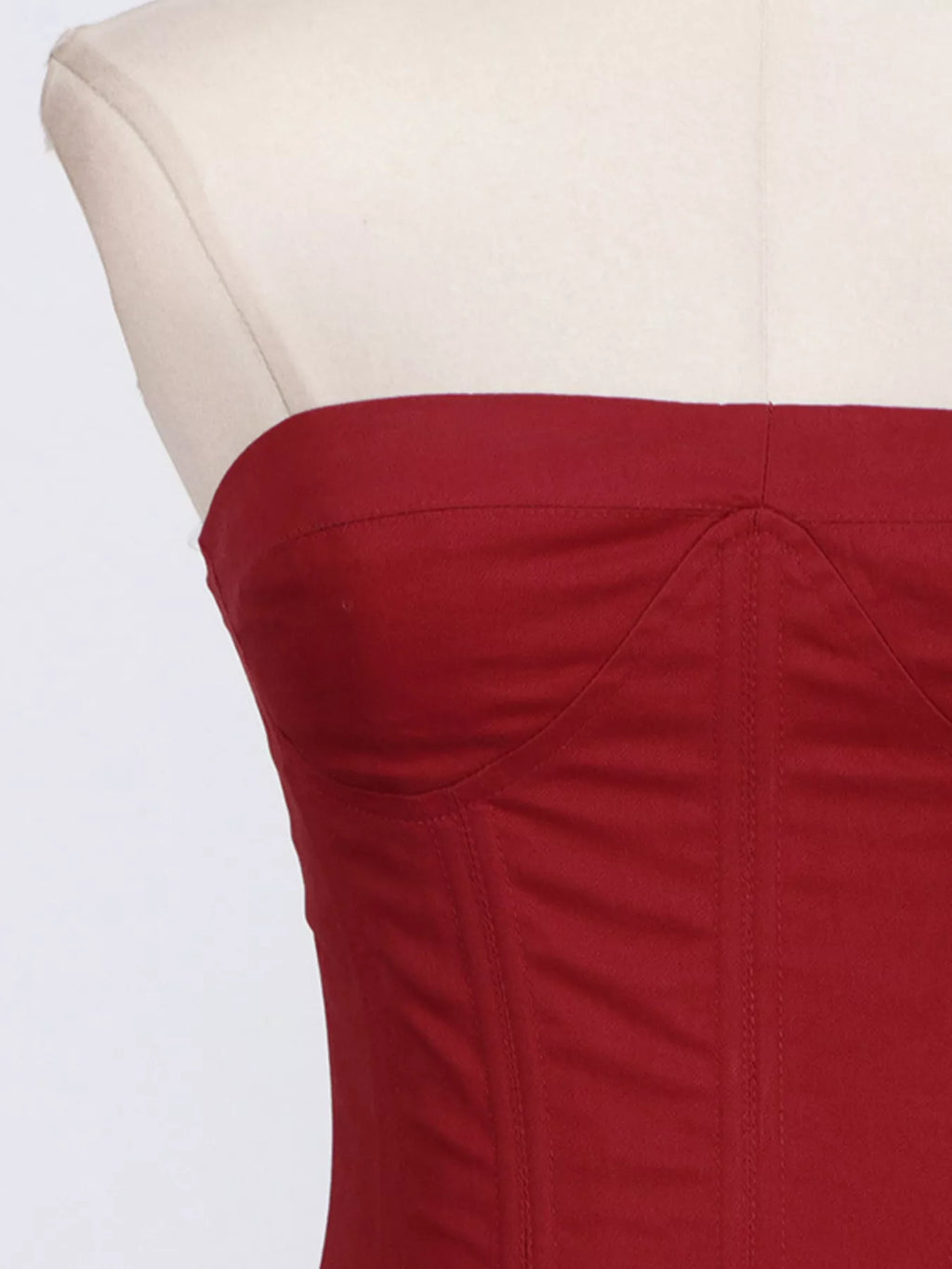 Women's Red Ruffled Hem Tube Mini Dress - Red