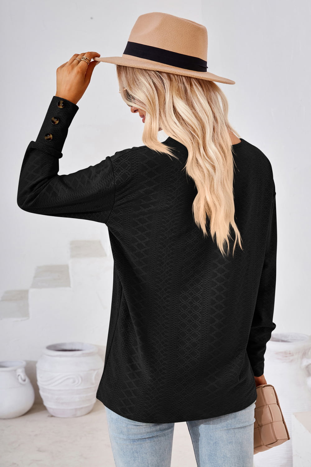 Women's V-Neck Long Sleeve Blouse