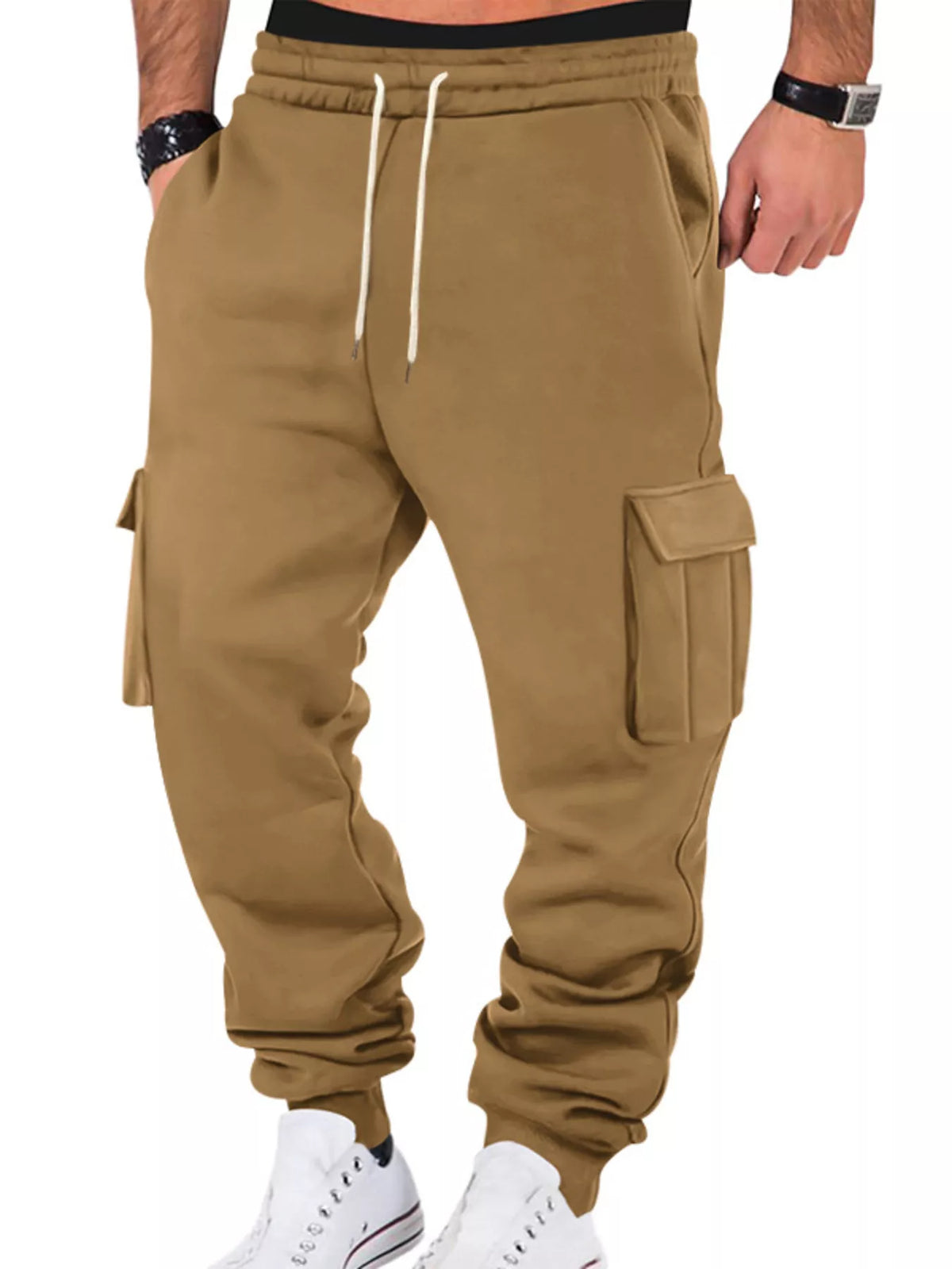 Men's Full Size Casual Joggers with Multi-Pocket Plus Size