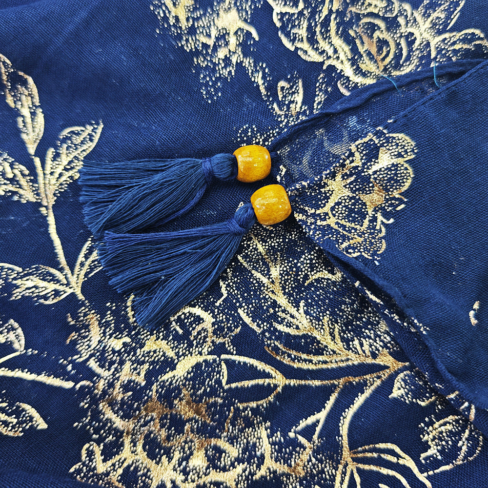 Gold-foil Tassel Shawl Women's Jacket