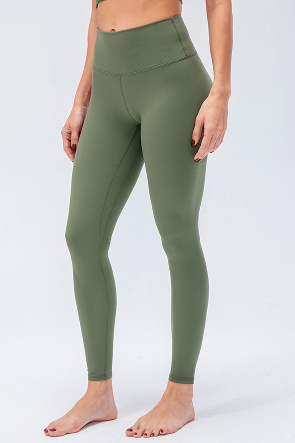 Women's Wide Waistband Slim Fit Active Leggings - Matcha Green