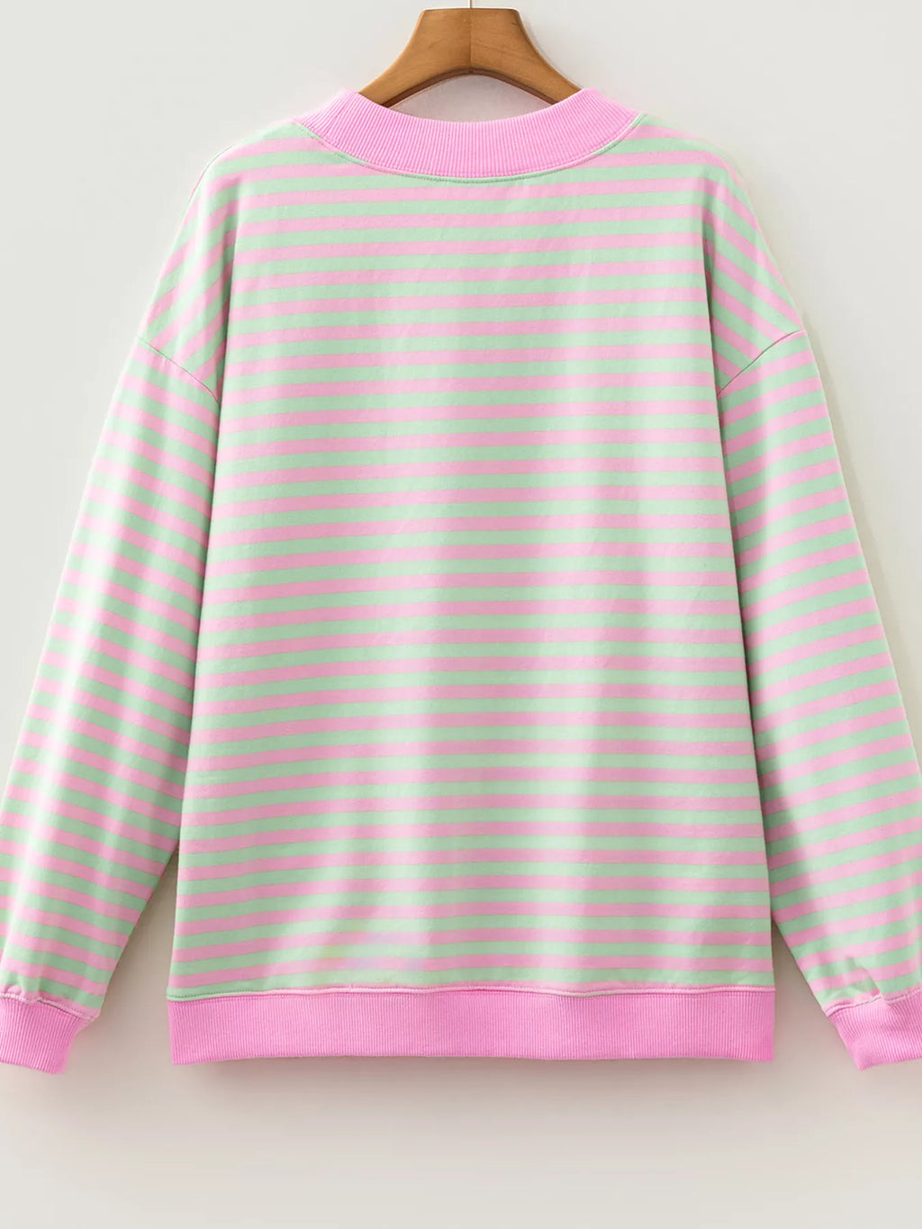 Women's Striped Round Neck Long Sleeve Sweatshirt - Stripe