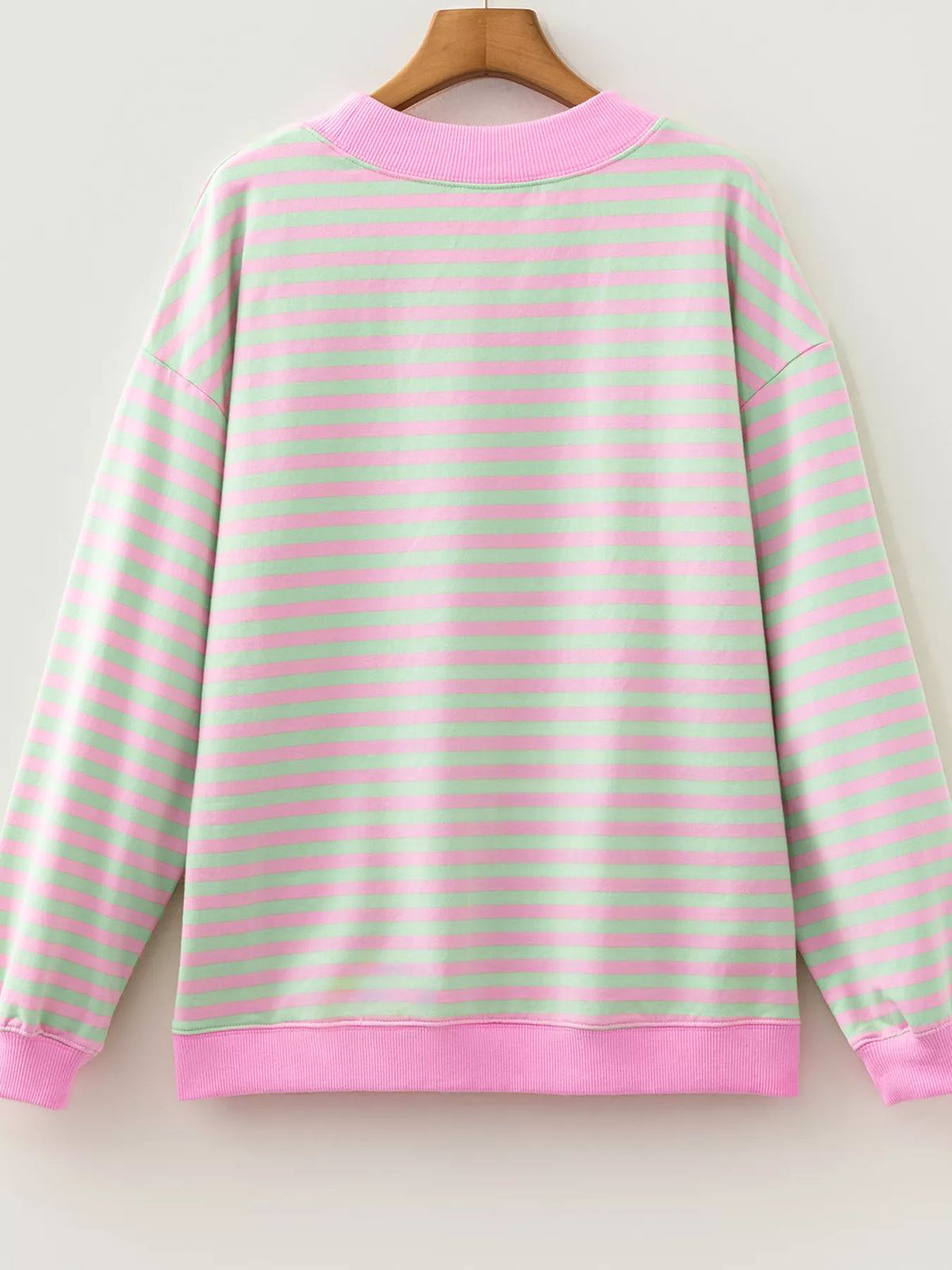 Women's Striped Round Neck Long Sleeve Sweatshirt - Stripe