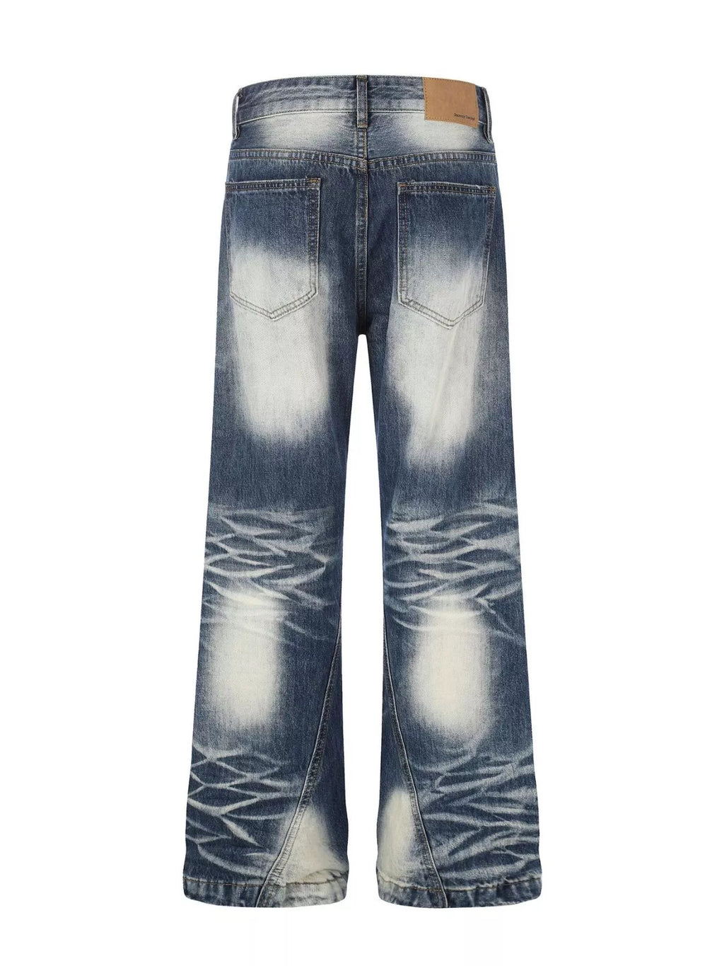 Men's Blue Men's Studded Washed Bootcut Jeans - Blue