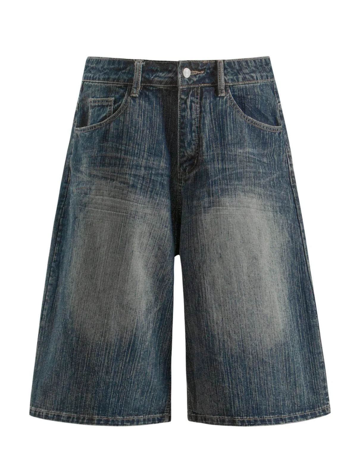 Men's Blue Men's Wide Leg Denim Shorts - Blue