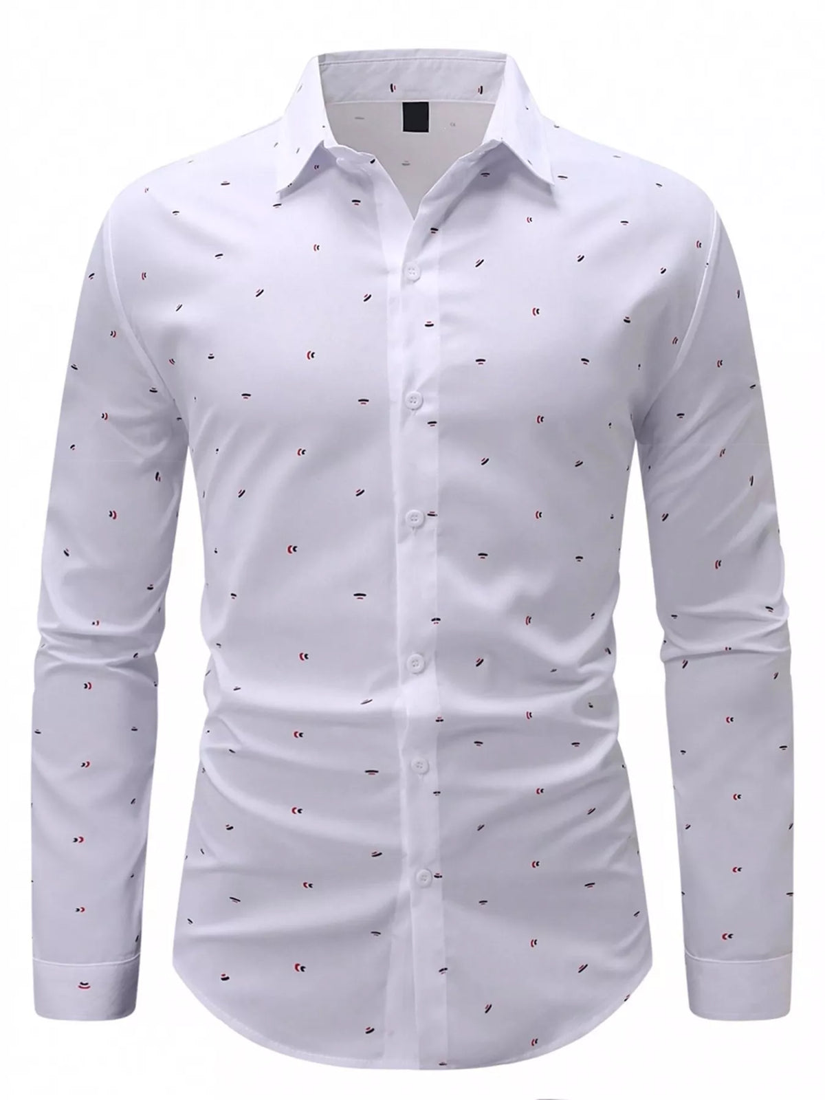 Men's Slim Fit Printed Long Sleeve Shirt