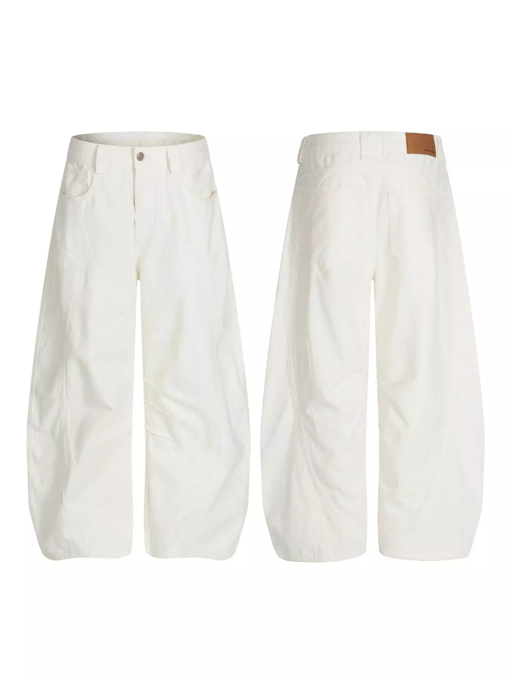 Men's White Men's Wide Leg Pants - White