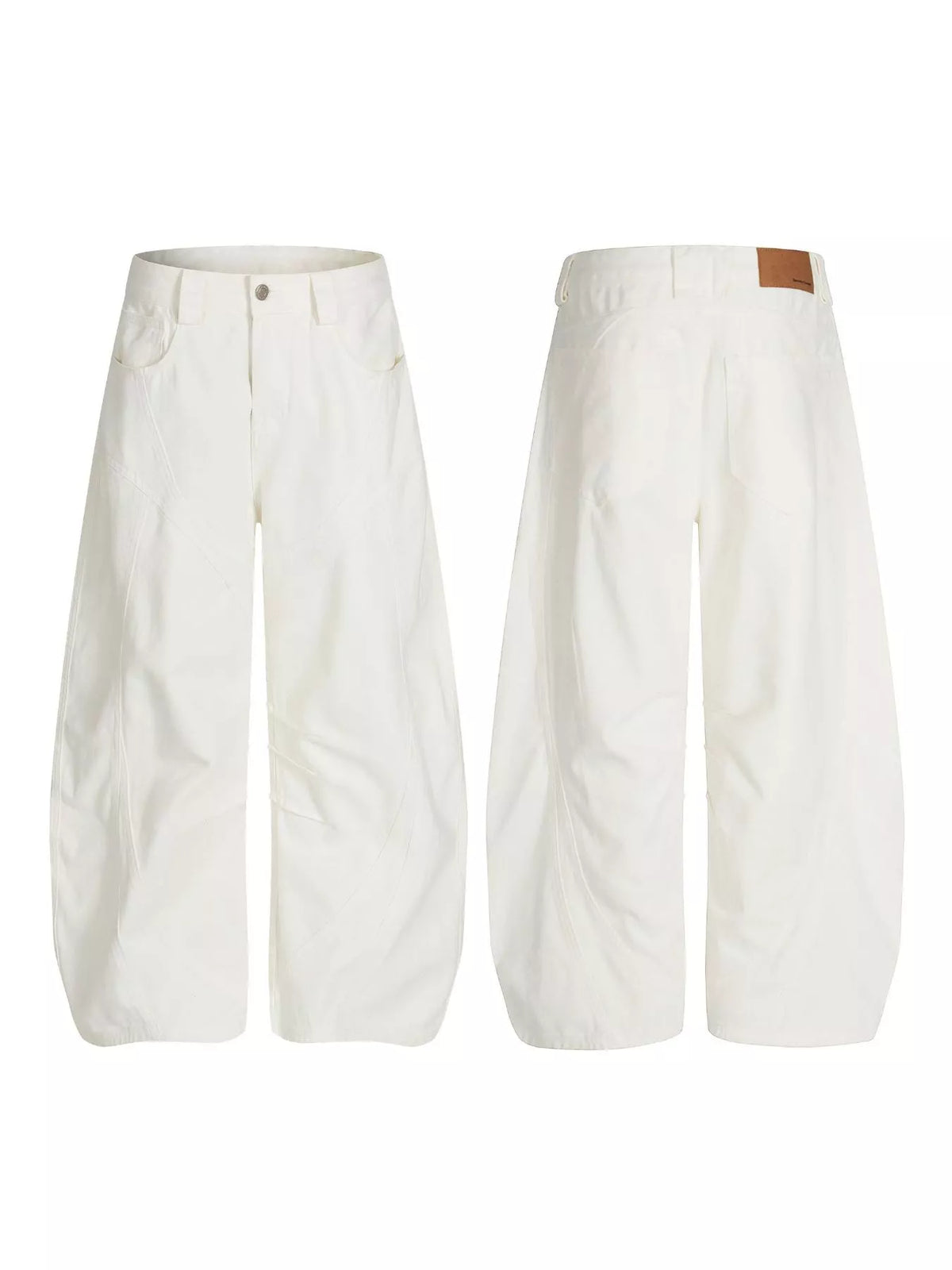 Men's White Men's Wide Leg Pants - White