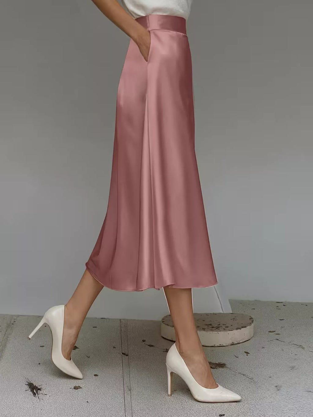 Women's Satin Midi Skirt