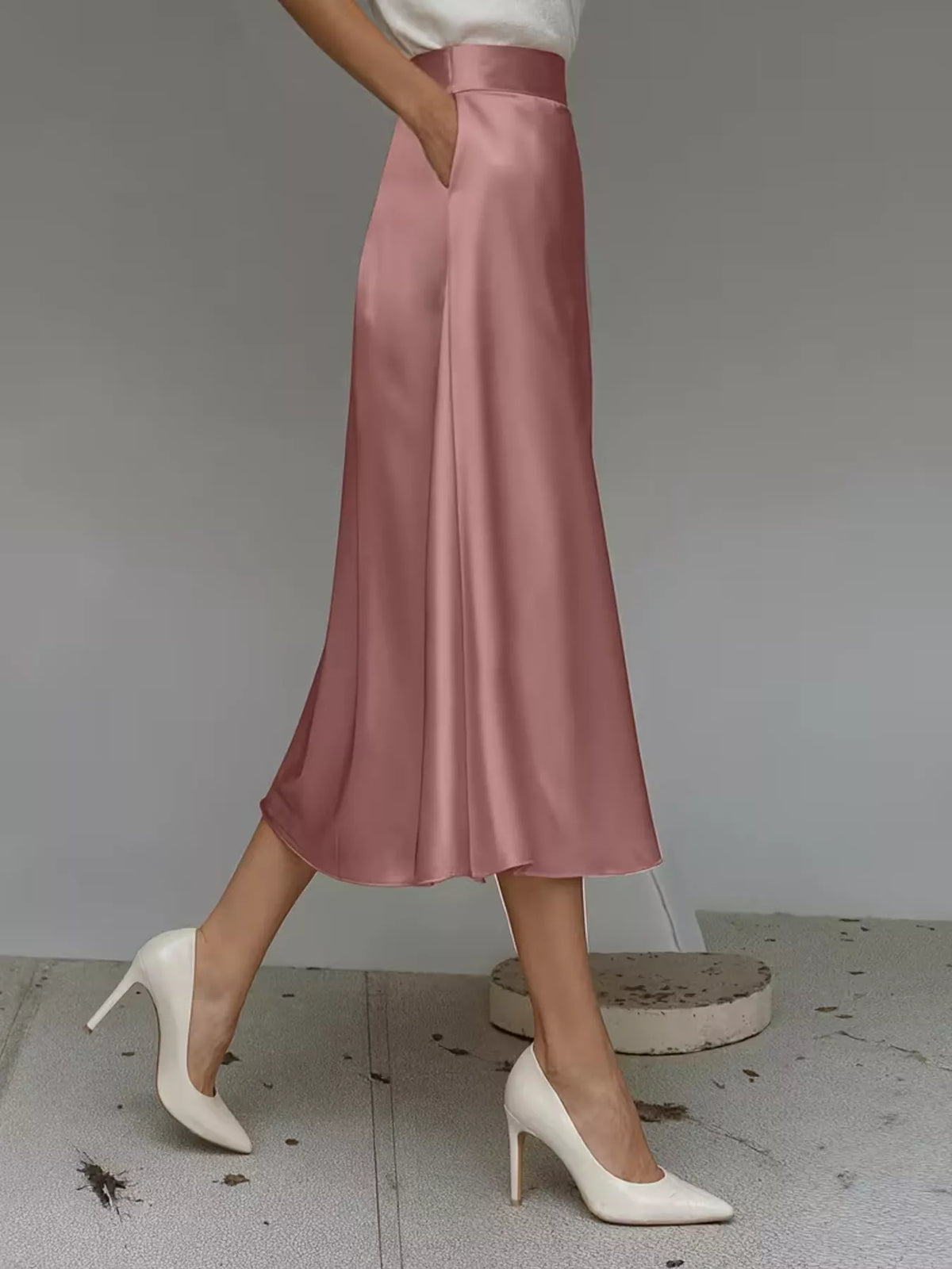 Women's Satin Midi Skirt