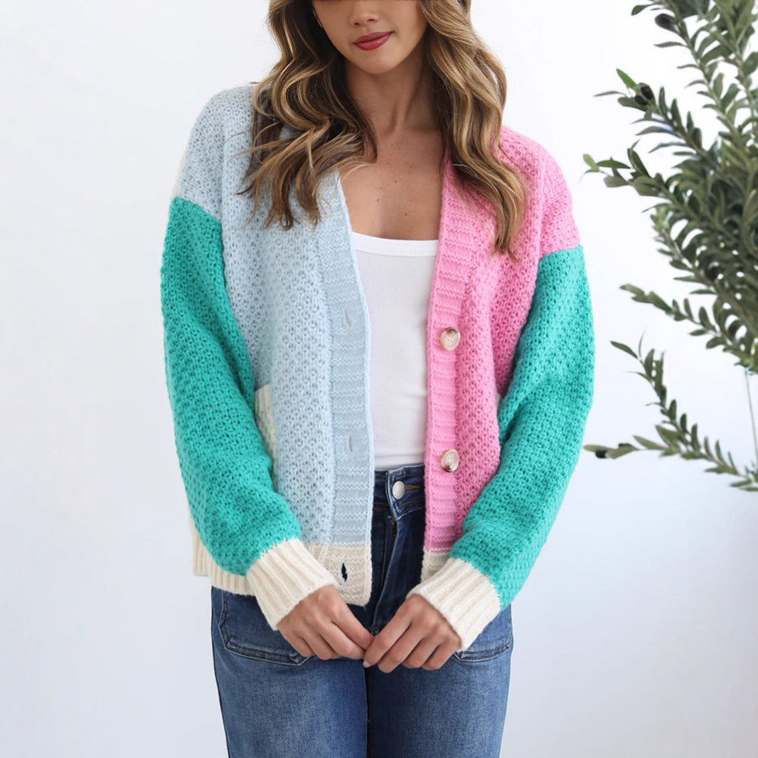 Fashionable Knitted Cardigan Women's Long-Sleeve Sweater