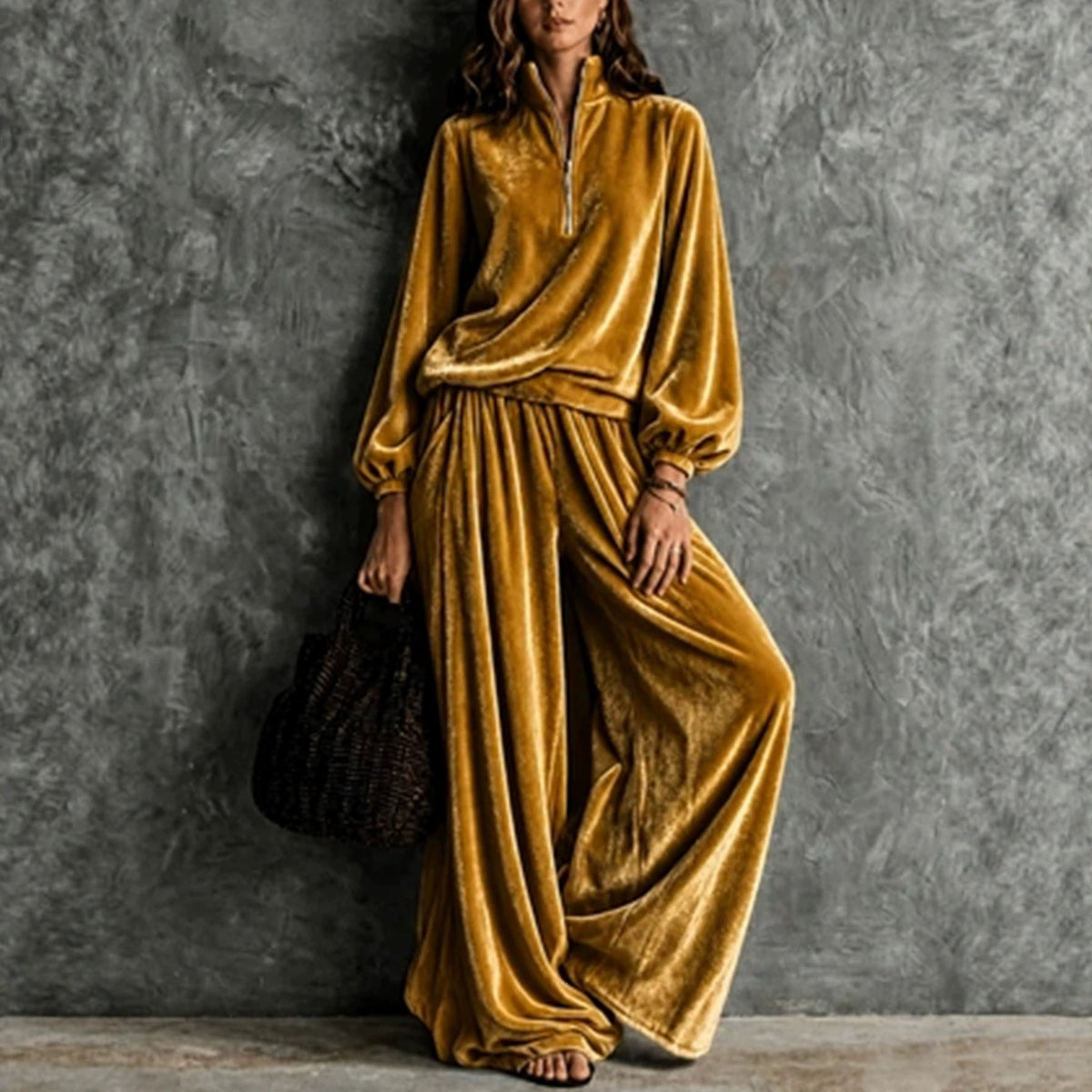 Women's Anno New Autumn Winter Women Velvet Fashion Casual Loose Zipper Long Sleeve Tracksuit