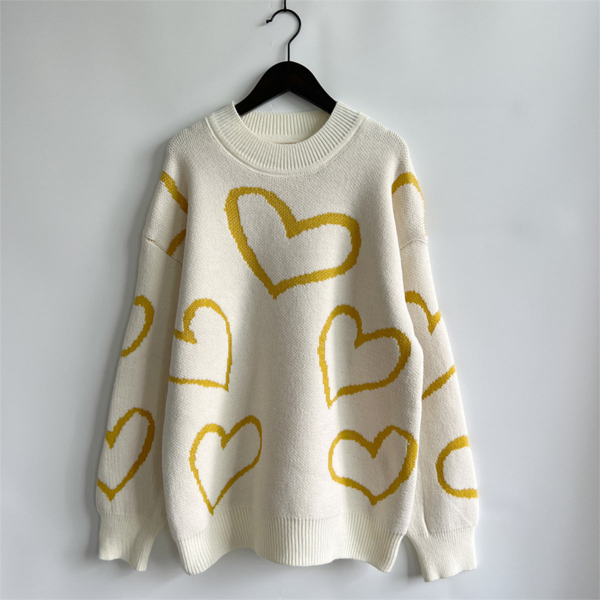 Women's Heart Pattern Long Sleeve Sweater
